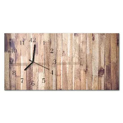 Glas wanduhr mit motiv horizontal Holzbretter