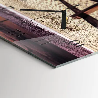 Wanduhr aus glas horizontal Schritte zum Strand