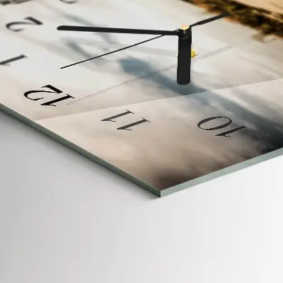 Horizontale glas wanduhr Zweirad
