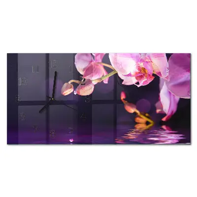 Glasuhr horizontal Orchidee