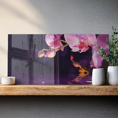 Glasuhr horizontal Orchidee