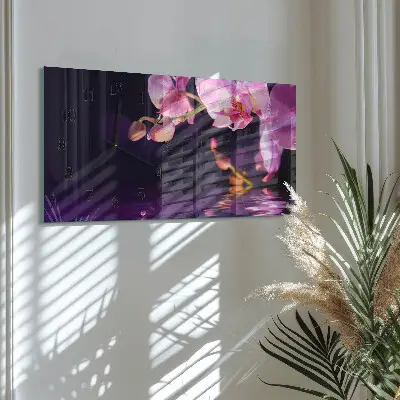 Glasuhr horizontal Orchidee