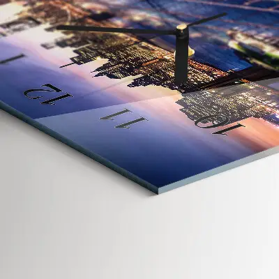 Glas wanduhr mit motiv horizontal New York