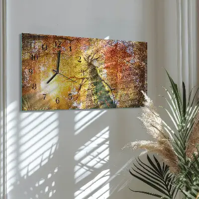 Wanduhr aus glas horizontal Herbstsaison