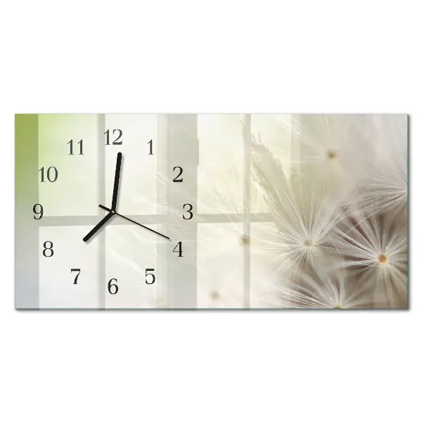 Horizontale glas wanduhr Gemeiner Löwenzahn