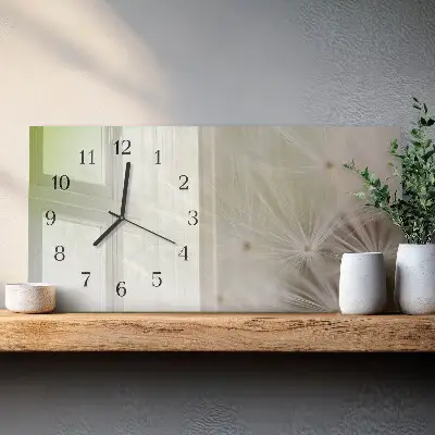 Horizontale glas wanduhr Gemeiner Löwenzahn