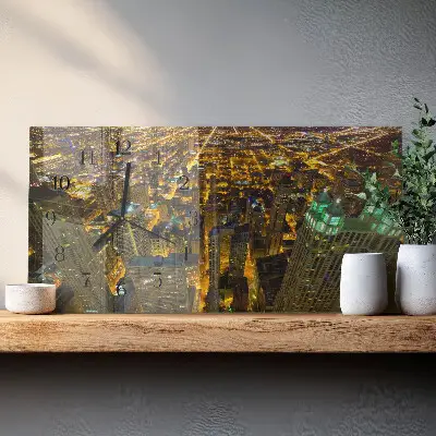 Glas wanduhr mit motiv horizontal Die erleuchtete Stadt