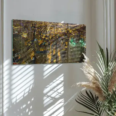 Glas wanduhr mit motiv horizontal Die erleuchtete Stadt