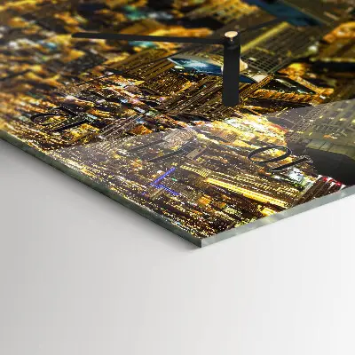 Glas wanduhr mit motiv horizontal Die erleuchtete Stadt