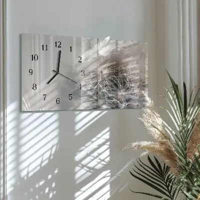 Wanduhr aus glas horizontal Gemeiner Löwenzahn