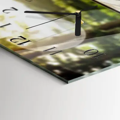Horizontale glas wanduhr Eine Tasse Kaffee