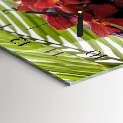 Glasuhr horizontal Blumensträuße und Steine