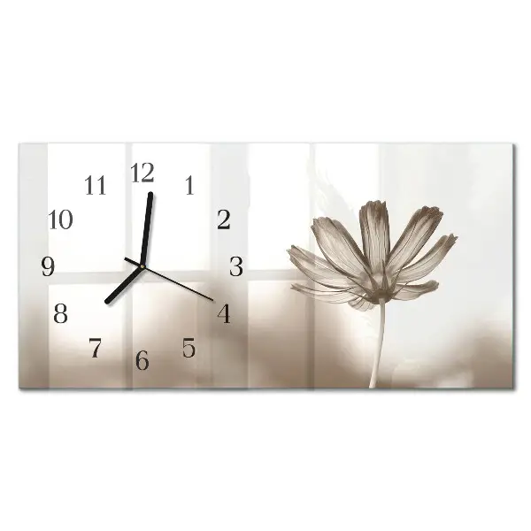 Glas wanduhr mit motiv horizontal Eine Blume ist aufgeblüht