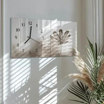 Glas wanduhr mit motiv horizontal Eine Blume ist aufgeblüht