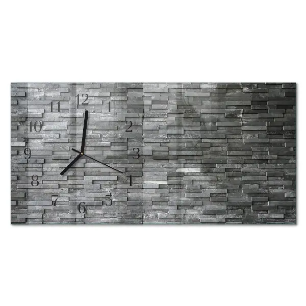 Horizontale glas wanduhr Steinstruktur