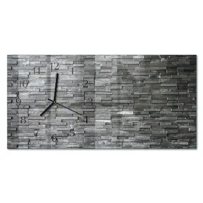 Horizontale glas wanduhr Steinstruktur