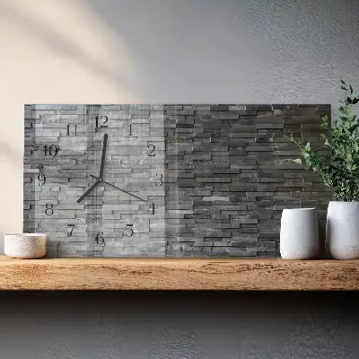 Horizontale glas wanduhr Steinstruktur
