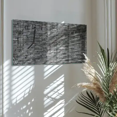 Horizontale glas wanduhr Steinstruktur