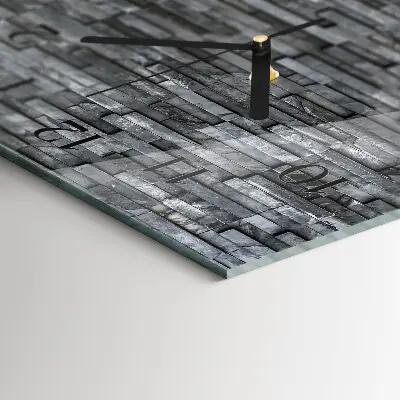 Horizontale glas wanduhr Steinstruktur