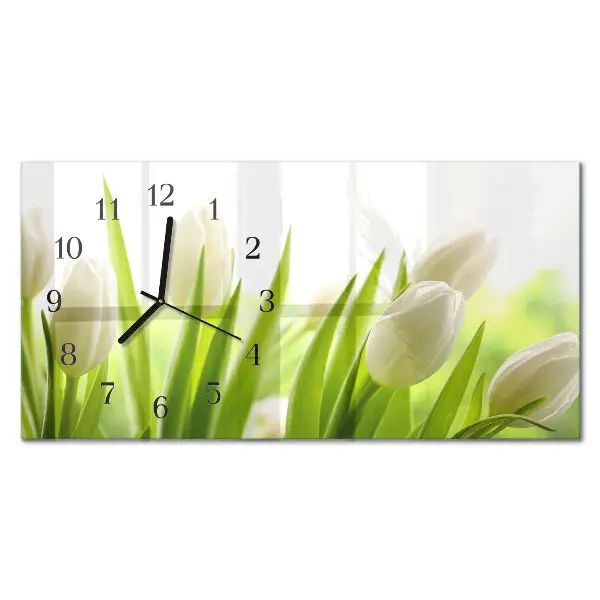 Horizontale Uhr Weiße Tulpen