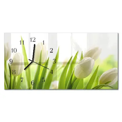 Horizontale Uhr Weiße Tulpen