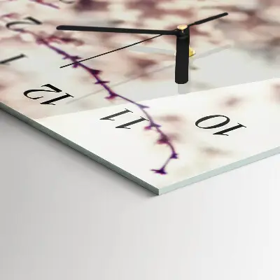 Glas wanduhr mit motiv horizontal Kirschblüten