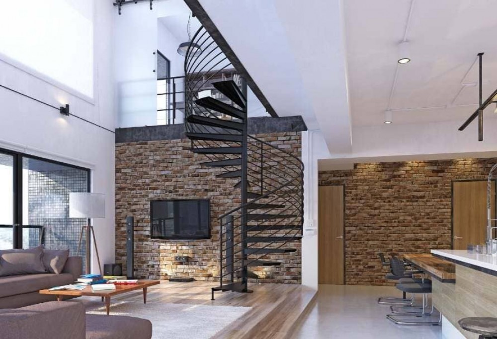 Wohnzimmerdesign im Loft-Stil