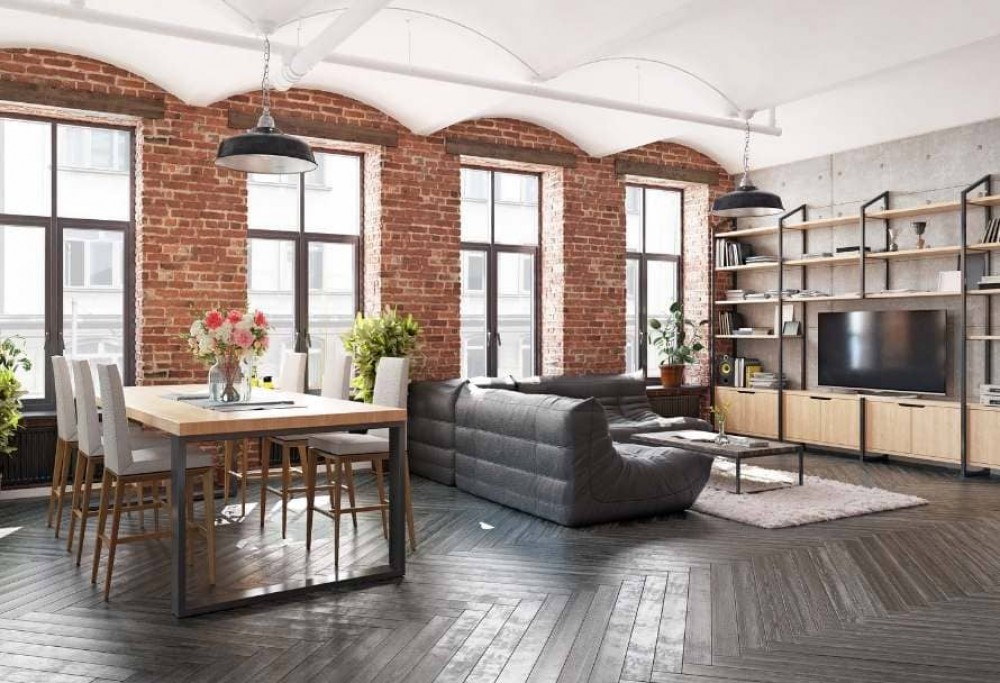 Wohnzimmer im Loft-Stil