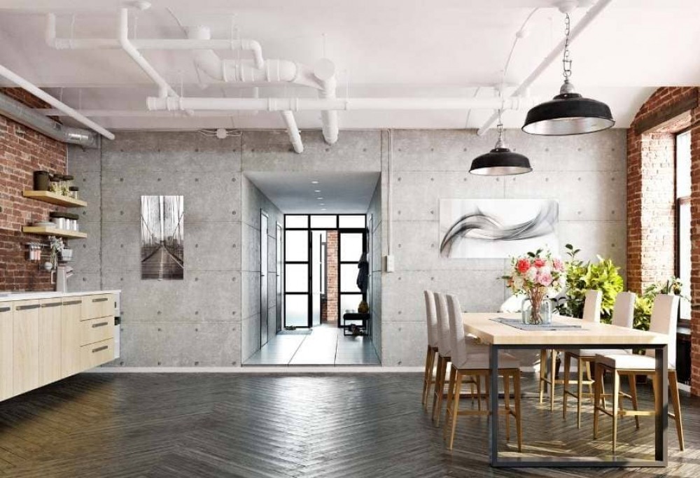 Wohnzimmer im Loft-Stil