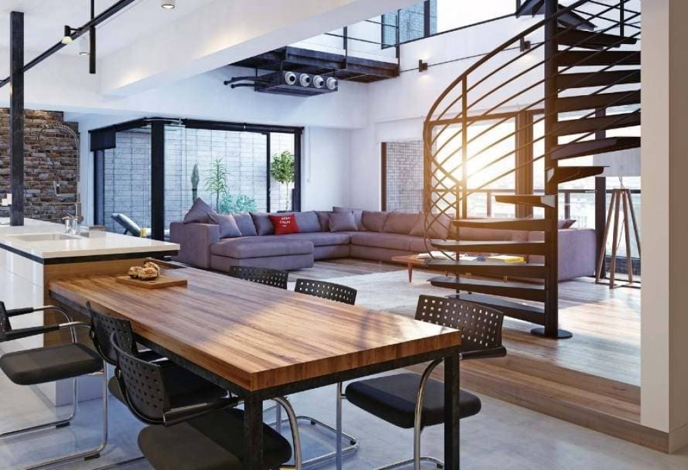So gestalten Sie ein Wohnzimmer im Loft-Stil